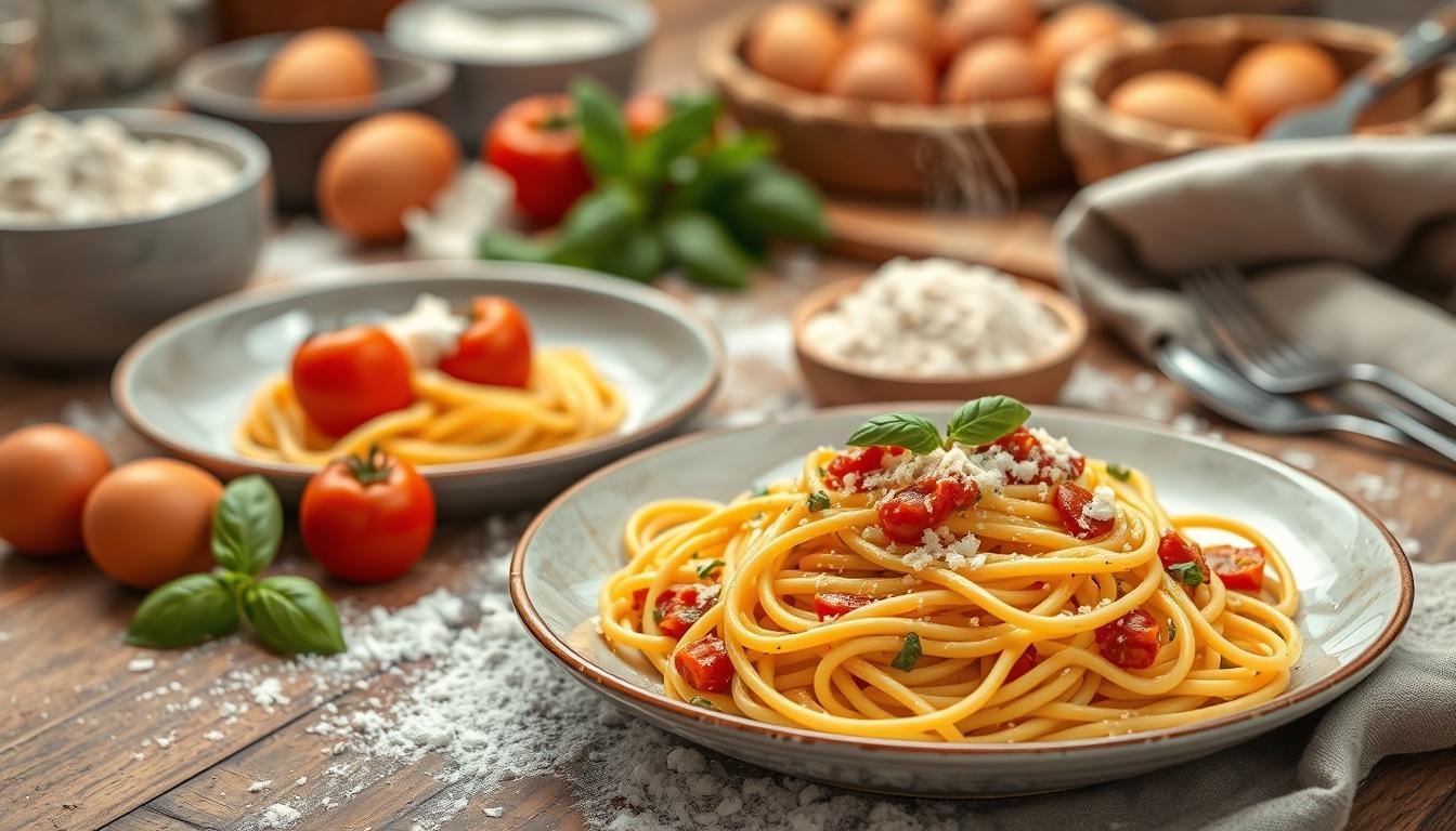 Ingredients prepared for a simple home dinner